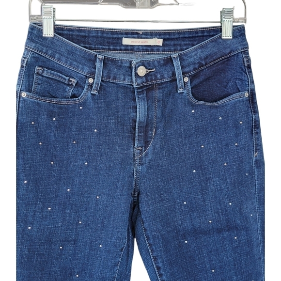 LEVI'S Woman's Classic Mid Rise Skinny Studded Jeans Denim Sz 8 29/30 - Picture 7 of 16